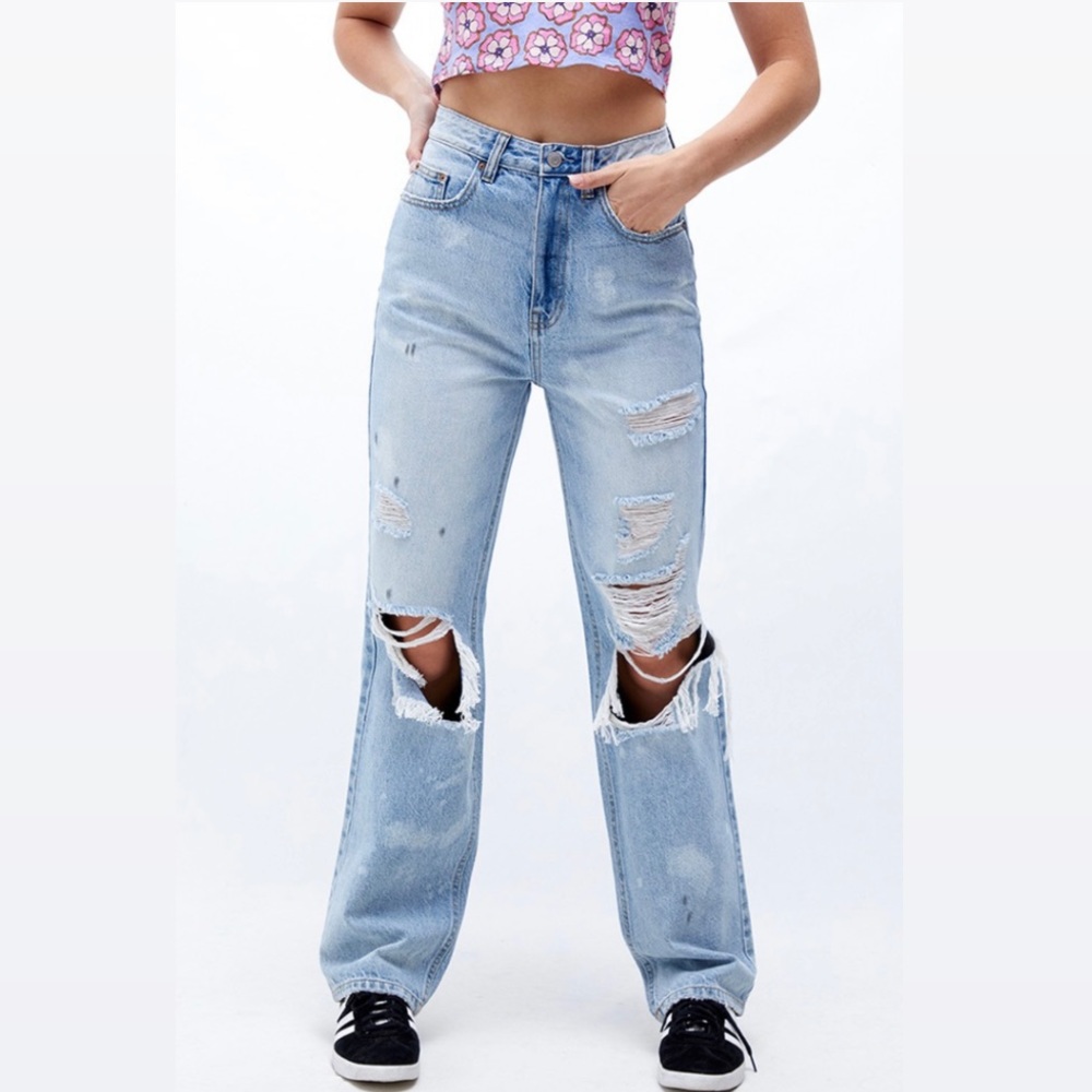 PACSUN ||  Eco Light Blue Distressed '90s Boyfriend Jeans